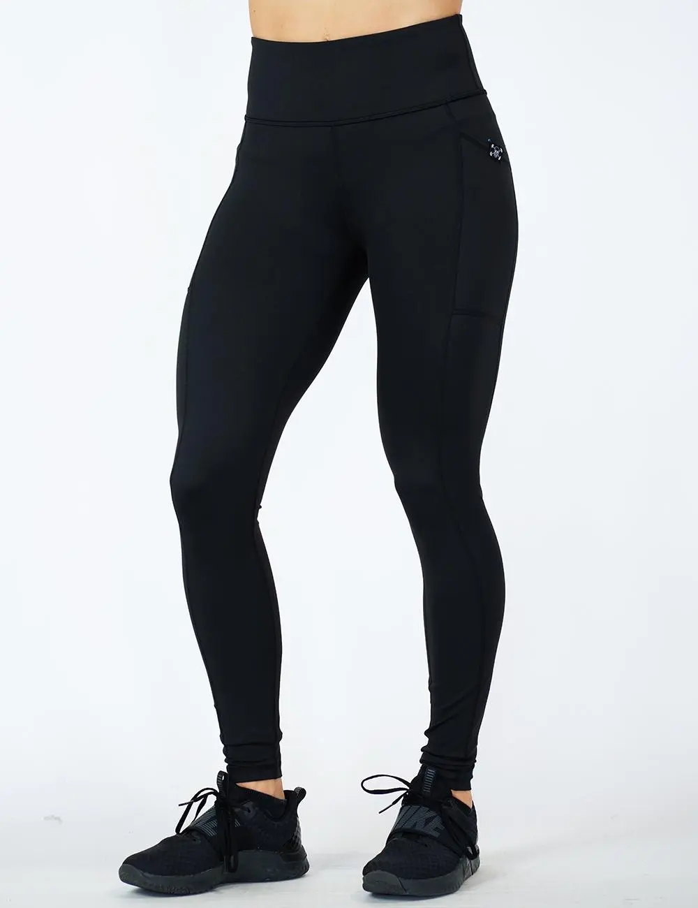 CVG Women's Fitted Blacklisted Leggings - Polyester & Spandex, Elastic Waistband, Traditional Design, Pockets, Athleisure Wear, Sporty Chic Workout Bottoms CVG Women's Fitted Blacklisted Leggings - Polyester & Spandex, Elastic Waistband, Traditional Design, Pockets, Athleisure Wear, Sporty Chic Workout Bottoms
