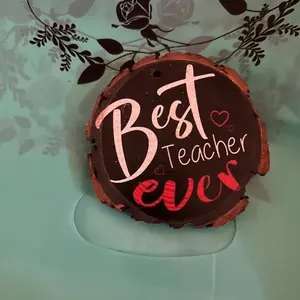 Teacher appreciation wood ornament