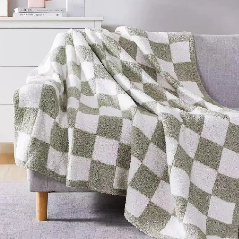Plaid Pattern Blanket, 1 Count Soft Warm Air Conditioned Room Throw Blanket, Cozy & Comfortable Blanket for Home Office Camping Dormitory Travel, Room