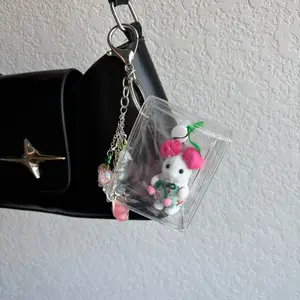 Sylvanian Cherry Mouse & Handmade Carrier Keychain