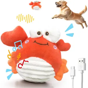 Crab Interactive  Toys - Rechargeable Self-Play  with Motion-Activated Ball &  Recording Modes for Small, Medium & Large Dogs, Moving   to Keep Them Busy
