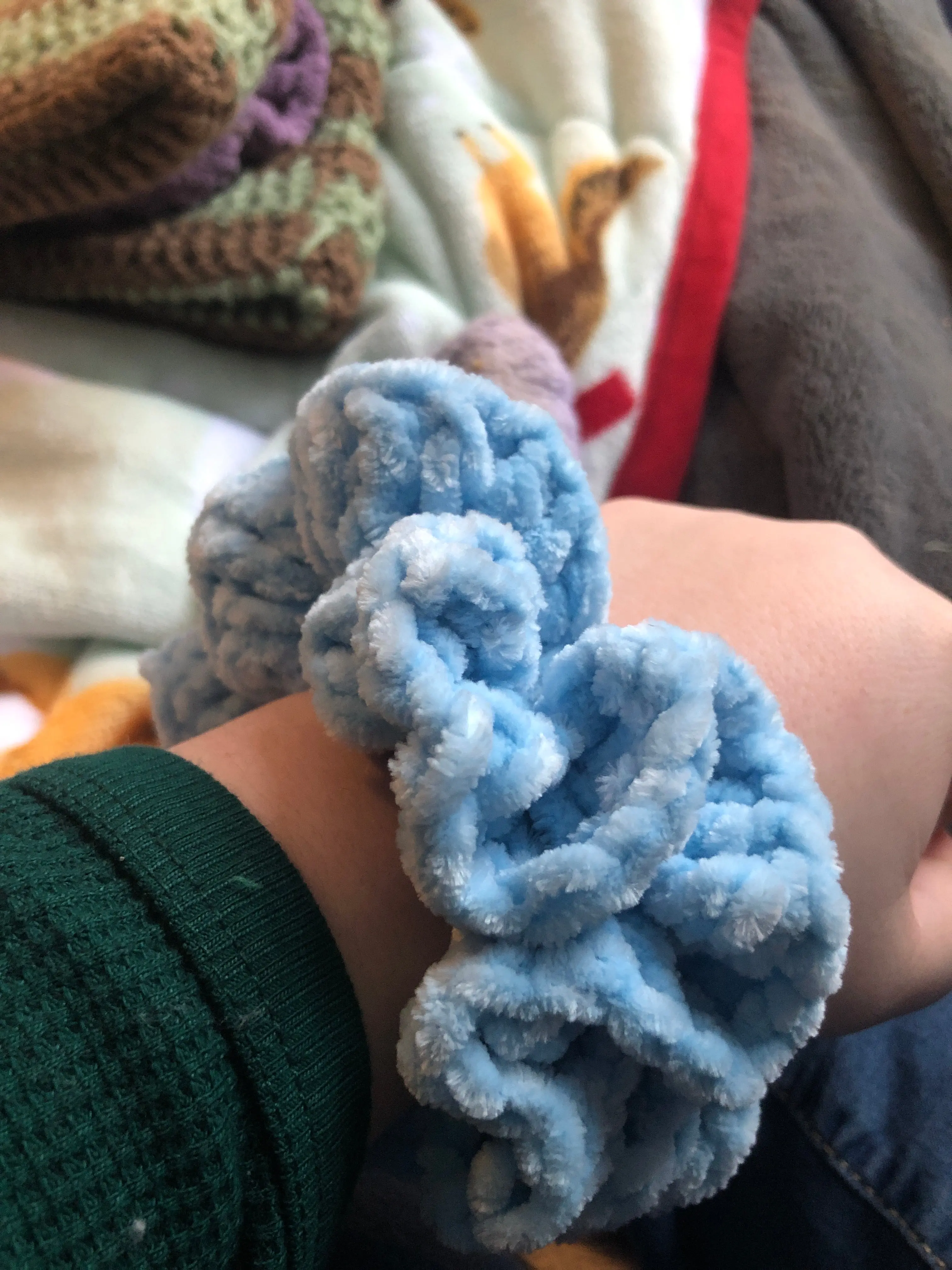 Light blue scrunchies