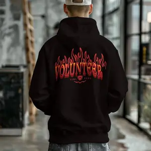 Volunteer Fire Dept Full Zip Hoodie, Firefighter Hooded Sweatshirt, First Responder Zip Up Jacket, Emergency Services Hoodie, Fireman