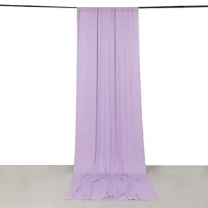Lavender Lilac 4-Way Stretch Spandex Backdrop Drape Curtain, Wrinkle Free Event Divider Panel with Rod Pockets - 5ftx14ft