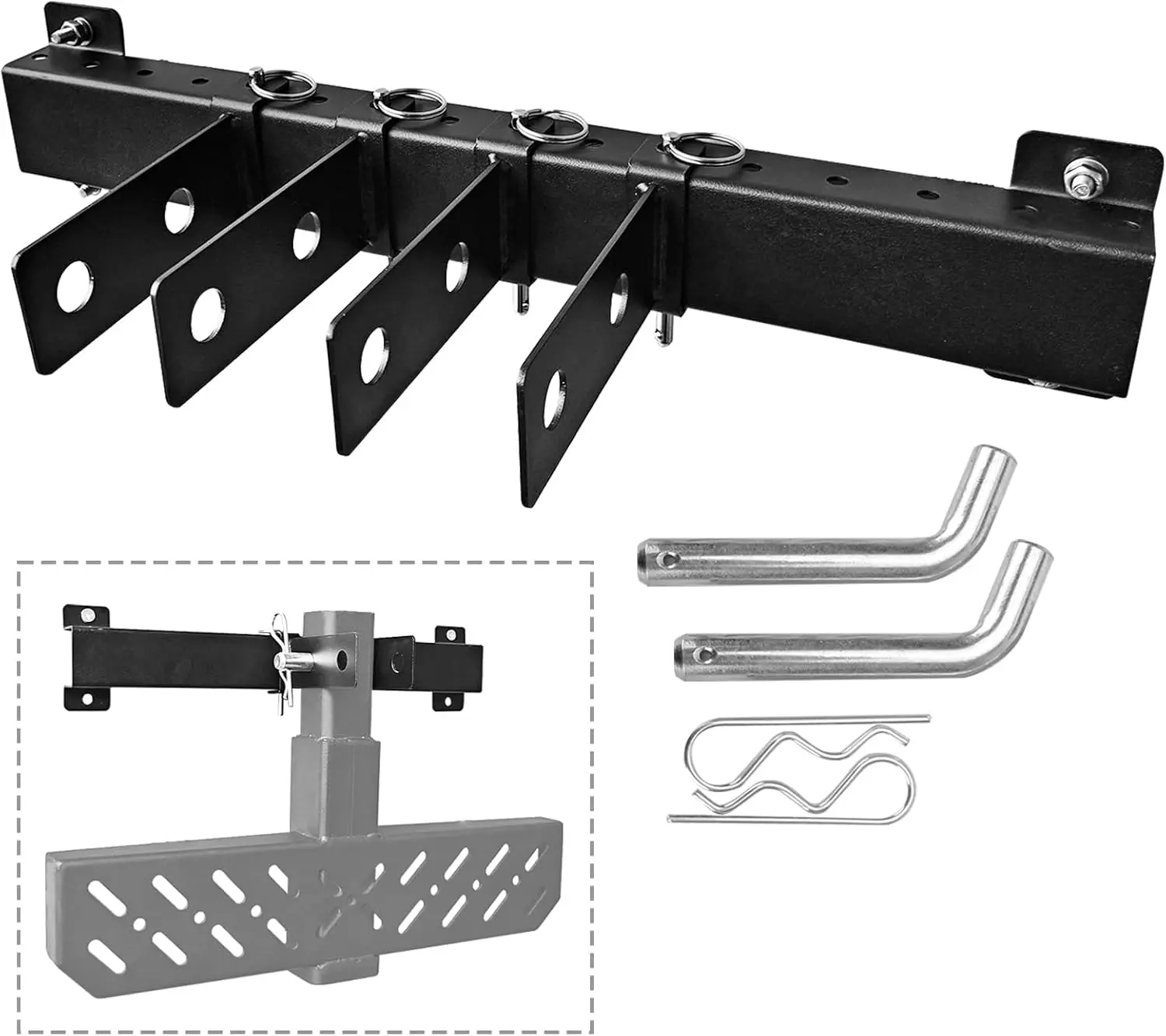 2'' Hitch Wall Mount, Wall Mount Heavy Duty Bicycle Cargo Rack Garage Organizer, Trailer Hitch Receiver Storage Rack for Tow Hook, Rear Luggage Rack, Rear Step