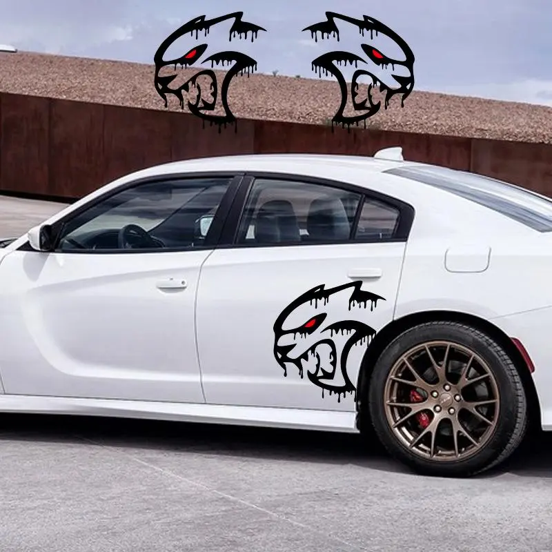 Car Stickers & Decals - 2-Piece Racing Motif Universal Waterproof Wear-Resistant Vinyl Exterior Decorations for SUVs, Car Decal