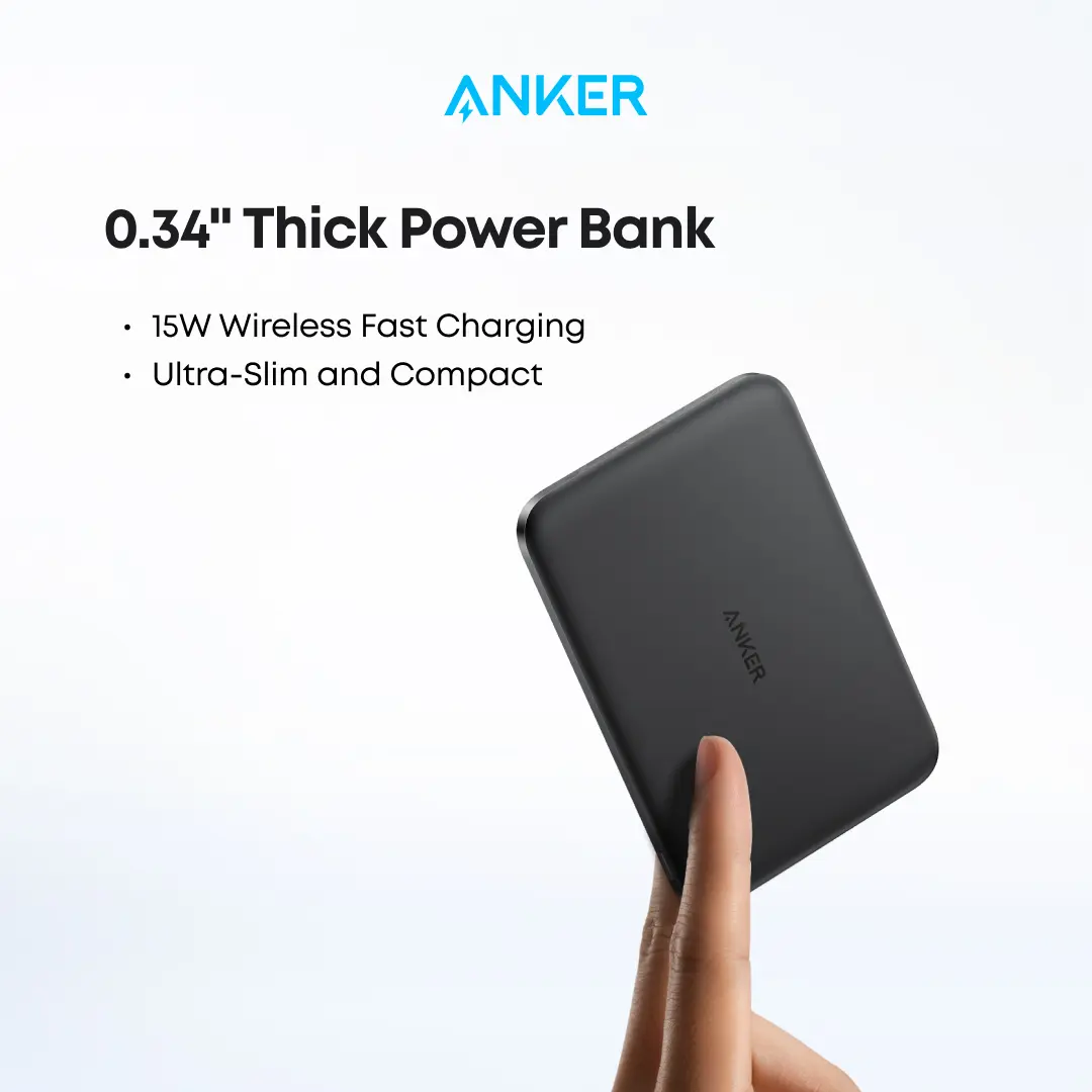 【Magnetic Power Bank】Anker Nano 5,000mAh Magnetic Power Bank, Qi2 15W Max Wireless Portable Charger, Ultra-Slim MagSafe-Compatible Battery Pack for iPhone 17-12#DealsForYouDays
