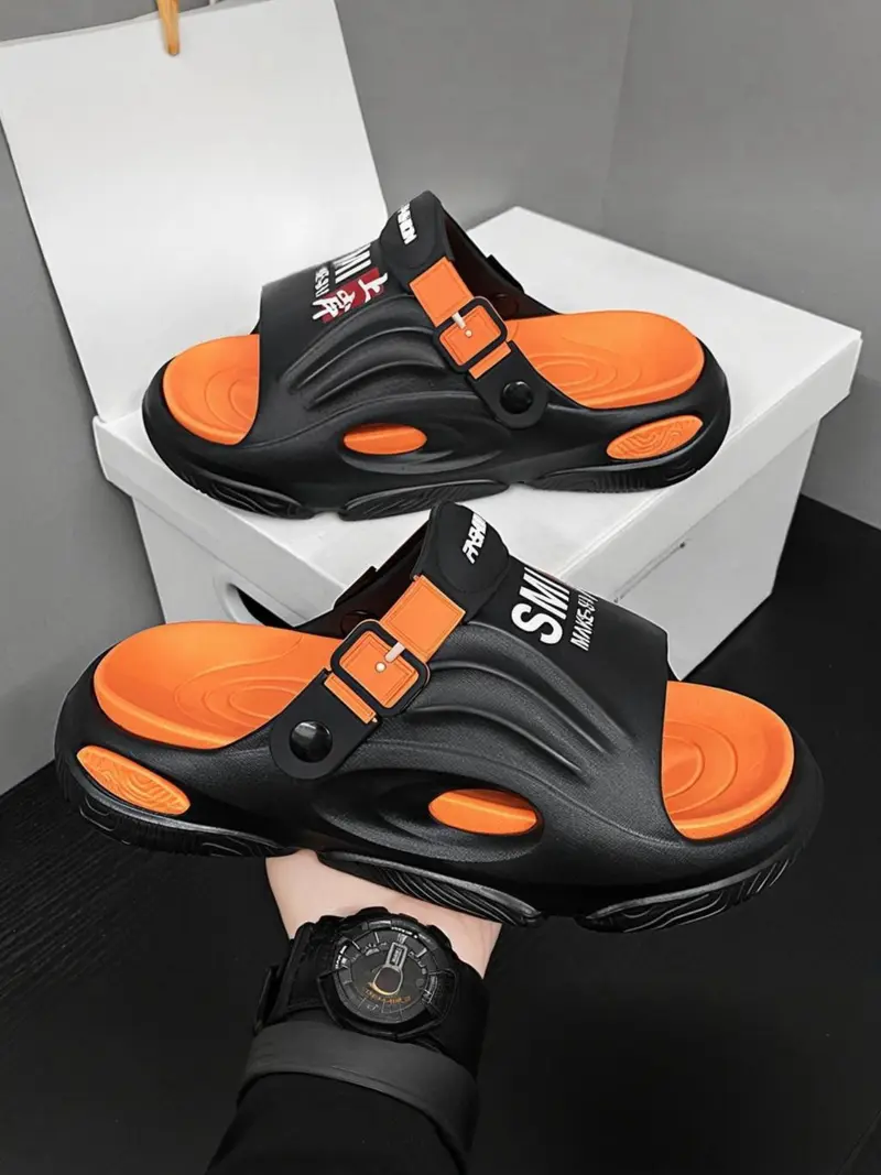 Men's Sporty Slip on Sandals, Casual Comfortable Breathable Sandals for Outdoor, Non-slip Sandals for Men, Boy, Sports Sandals