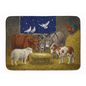 Carolines Treasures  Animals Crib Nativity Christmas Scene Machine Washable Memory Foam Mat