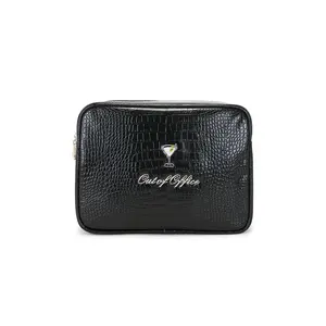 Abbode Out Of Office Martini Croc Pouch in Black