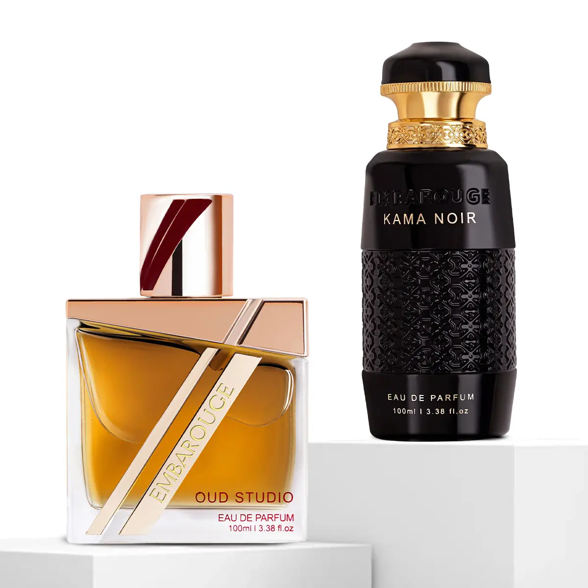 Noir Focus by Embarouge | Perfume Combo Gift Set | 2×100 ml | Oud Studio & Kama Noir | Long Lasting Eau De Parfum | Vegan & Cruelty Free