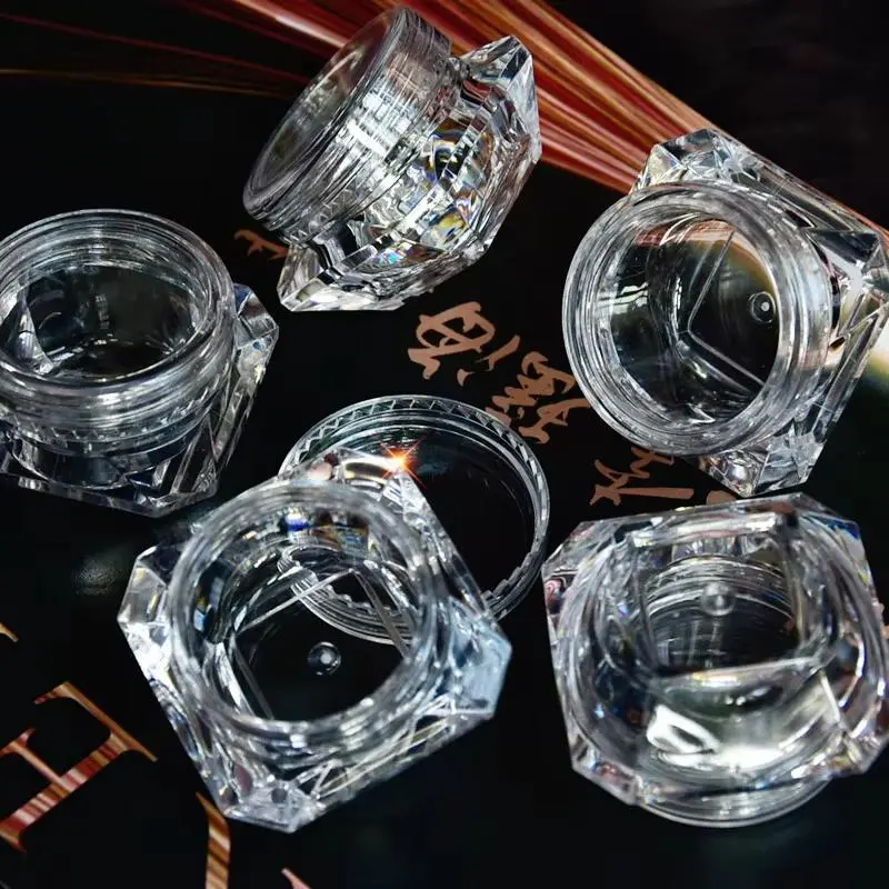 10/50pcs/Lot Clear Diamond Empty Acrylic Container 5g Makeup Bottle for Cosmetic Cream Jewelry Empty Jar Pot BOT-01+