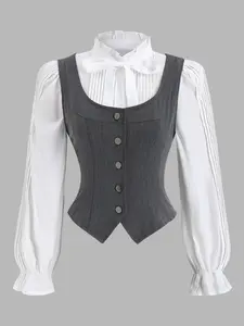 New Arrival Slim-Fit Retro Square Neck Vest Top, Casual Fall & Winter Wear, Versatile Plain Design, Thin Fabric Style