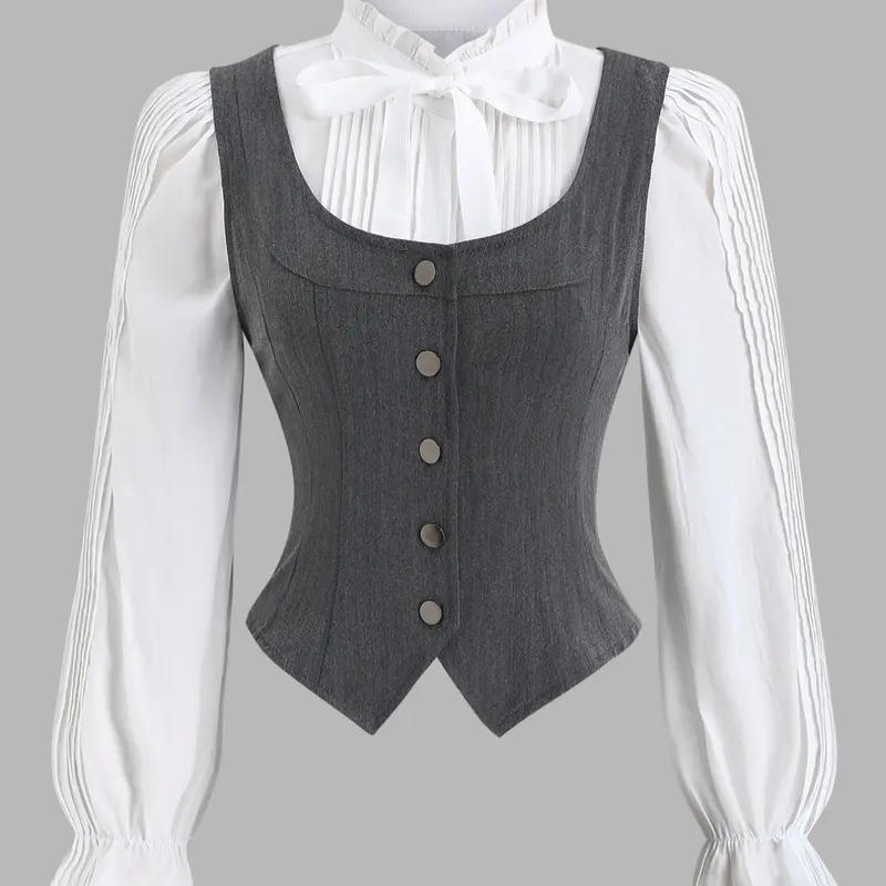 New Arrival Slim-Fit Retro Square Neck Women Vest Top Fitted, Womenswear, Casual Fall & Winter Wear, Versatile Solid Plain Design, Square Neckline Design, Thin Fabric Style, Outfits