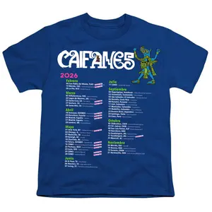 CAIFANES tour 2026 royal blue t-shirt for fans