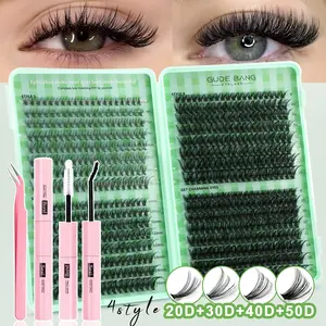 640 Piece False Eyelash Extension Kit, Waterproof Fake Mink Lashes, D Curl, Mixed Lengths 8-16mm, Reusable for Beginners, Daily Stage Makeup, Lengthening Volumizing Lashes