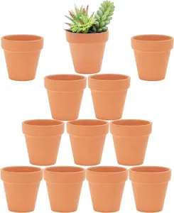 Yishang 2.5 inch Terracotta Pots with Drainage Holes,Small Mini Clay Ceramic Pottery Planter,Cactus Flower Terra Cotta Pots,Succulents Nursery Pots for Indoor/Outdoor Plants,Crafts,Wedding-12 Pack