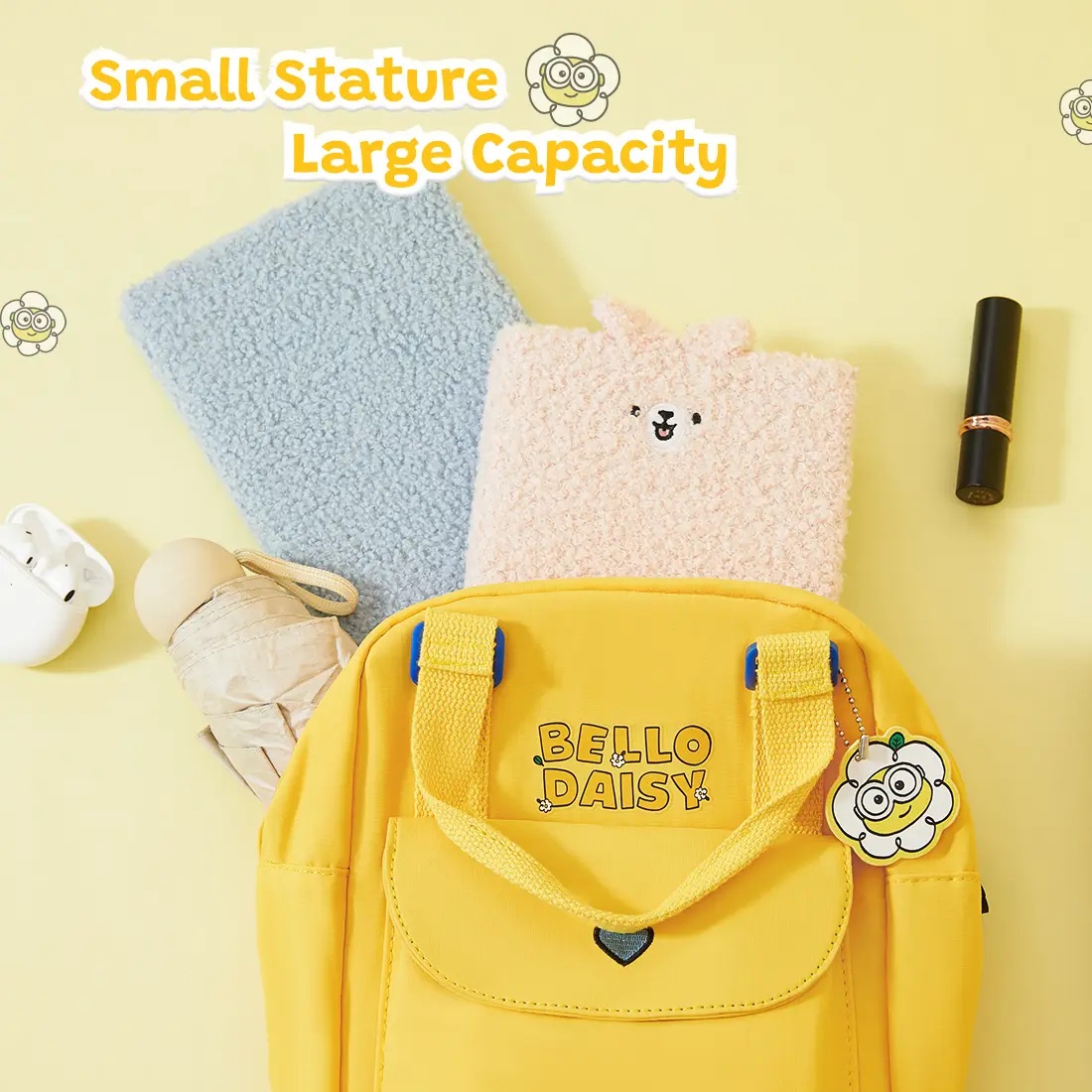 【Back to school】Floral Minion Series Mini Backpack - Sunshine Yellow: Perfect for Day Trips and Playdates,holiday gift, Holiday gift, daily use Convenient Whimsy  springtok,cozyvibes#Summervibes, Back To School