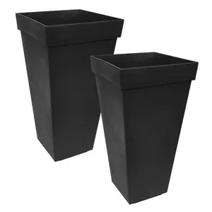 Tierra Verde 2 Pack Indoor Outdoor Self Watering Planter, Symphony, 15"W x 28"H