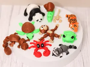 3D Printed - 10 piece Assorted Mini Articulated Animals Figurines