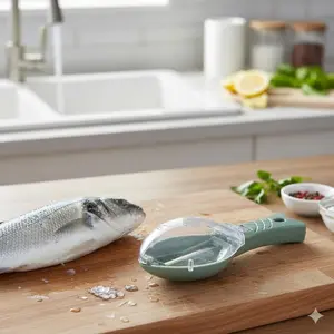 Multi-Function Fish Scaler & Peeler with Quick Detach for Easy Cleaning – All-in-One Kitchen Tool for Scaling, Peeling, Prepping Fish Fast. Simplify Your Cooking Prep, Ideal for Various Fish types, Must-Have Home Accessory.