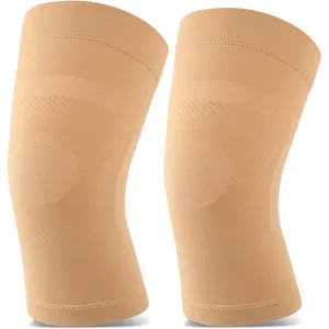 1 Pair, Could Be Worn Under Pants, Lightweight Knee Compression Sleeves for Men Women, Knee Brace Support for Joint Pain Relief, Arthritis, ACL, MCL, Sports, Injury Recovery, Beige M