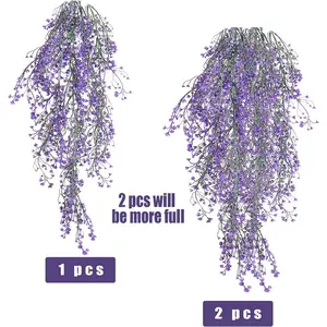 4pcs UV Resistant Artificial Wisteria Flowers - Realistic Faux Hanging Plants for Indoor/Outdoor Decor, No Electricity Wall Mount, Party Embellishments | Easyinstall Decoration, Artificial Outdoor Flowers Wedding Hand