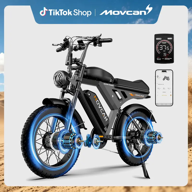 【Summer SALE】V30 Pro Max Electric Bike for Adults，3000W Dual Motor，48V 40AH Dual Battery,20" Fat Tire Ebike, 38MPH 70-120 Miles,Hydraulic Disc Brake,Electric Motorcycle Bike Full Suspension，7-Speed Electric Mountain Bike, tiktokshopbacktoschool