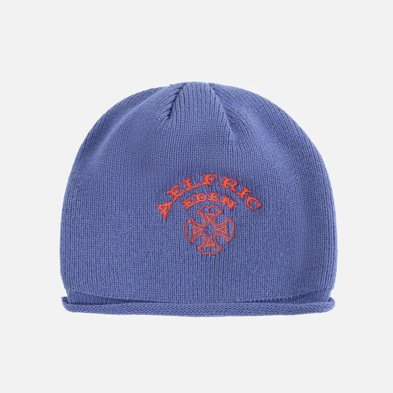 Aelfric Eden Y2k Knit Cuffed Beanie - Unisex Men's Skull Cap, Caps with Designs, Cool Hat, Alt Style Hats for Back to School First Day Outfits