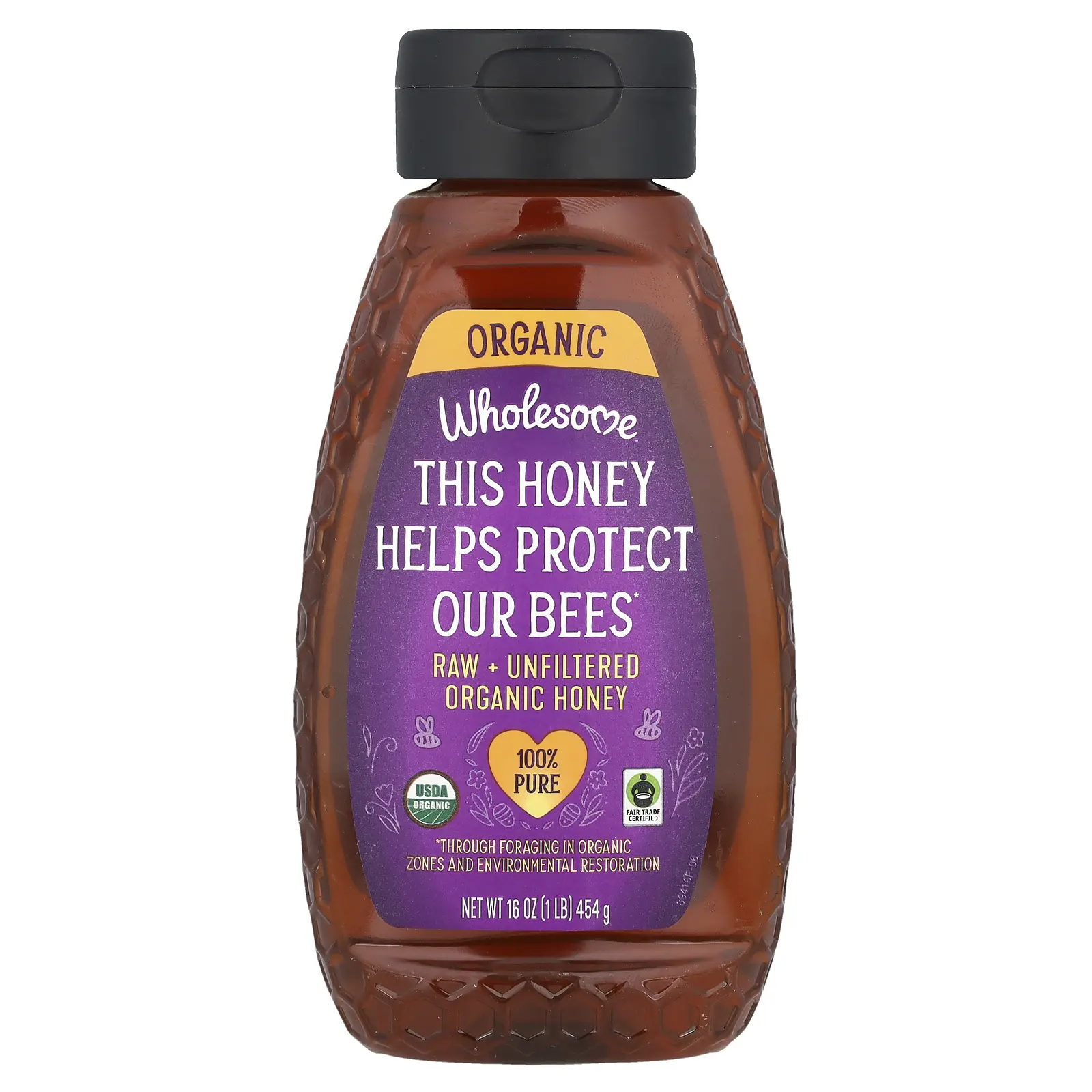Wholesome Sweeteners Raw + Unfiltered Organic Honey, 16 oz (454 g)