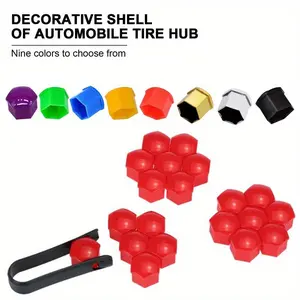 20 pieces of 17mm and 19mm wheel nuts, bolt head caps, protective bolt caps, external decorative bolt covers, and screw plugs, Car Accessories