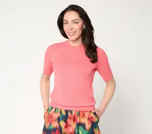 Carla Rockmore Collection All Season Yarn Elbow Sleeve Sweater