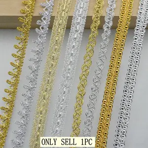 New 5meters/16.4ft Dress Sewing Fabric, Wedding Material, DIY Craft Floral Lace Trim, Three Flower Polyester Edging, Perfect for Crafting Projects