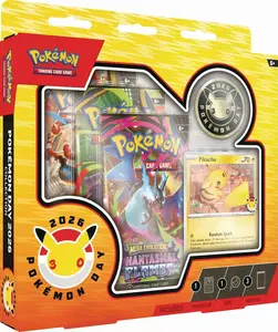 Pokemon Day 2026 Collection Box - 3 Booster Packs, Pikachu Promo & Coin