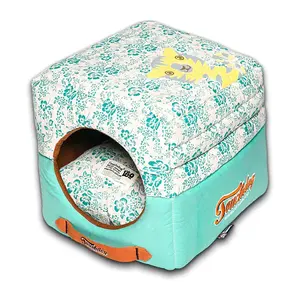 Touchdog Floral-Galore Convertible Collapsibleg House Bed