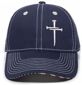 Christian Hat for Men & Women Christian Cross Jesus Cross USA800 Navy Adjustable Snapback with Free Decal Express Your Faith Fashionably