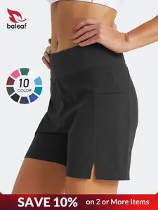 BALEAF Women's Tummy Control Swim Bottoms Shorts High Waisted Bathing Suit Bottom 5 Inch Tankini Swimsuits with Pockets UPF50+ Sun Protection Quick Dry Lightweight Modest Stretch Swimwear for Swimming Beach Pool Summer Outdoor Multi Purpose #Summervibes