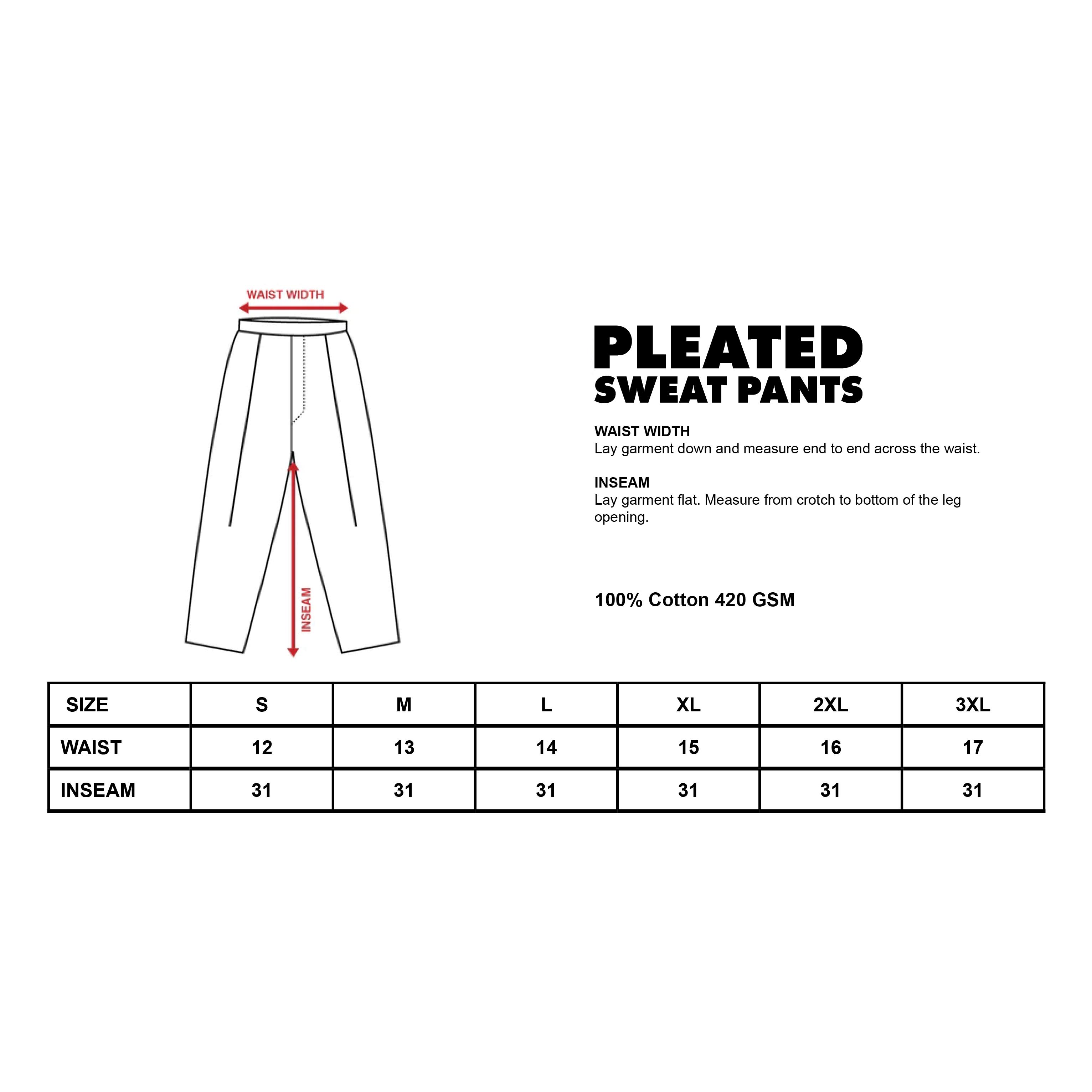 Pleated Sweat Pants
