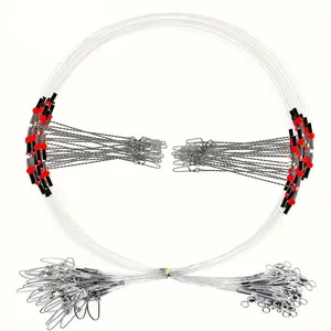 YOTO 48pcs Fishing Tackle Leaders, Hi-Low Rig, Double Arms Saltwater Stainless Steel Leader with Swivels, High-Strength Fish Wire Gear Equipment, Fishing Gift