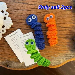 Cute Plush Caterpillar Toy, Handmade Knitted Worm Decorative Gift, Perfect for Holiday Gifts, Halloween & Christmas Presents