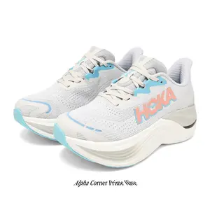 White & Sky Blue Running Shoes – Breathable Mesh Lightweight Sneakers with Thick Cushioned Sole for Men & Women, Shock-Absorbing Road & Daily Trainers for Walking & Gym
