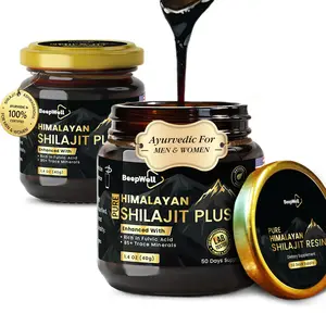 BeepWell Shilajit Resin with Ashwagandha – Pure Himalayan Resin 72% Fulvic Acid 85+ Minerals (Pack of 2) Natural Dietary Supplement shilajit ashwagandha Edible Healthcare Vitamin Fitness