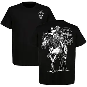Clint Eastwood " Dying Aint' Much of A Livin', Boy " T-shirt | Old West Death Dealers Collection | Josey Wales | Ghost Town Zombie T-Shirt