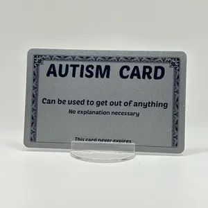 Plastic Autism Card for your wallet - Funny excuse card