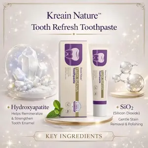 Kreain Nature Tooth Refresh Toothpaste for Fresh Breath Natural Ingredients Gentle Care Whitening Helps Repair Stains Eliminate Stains