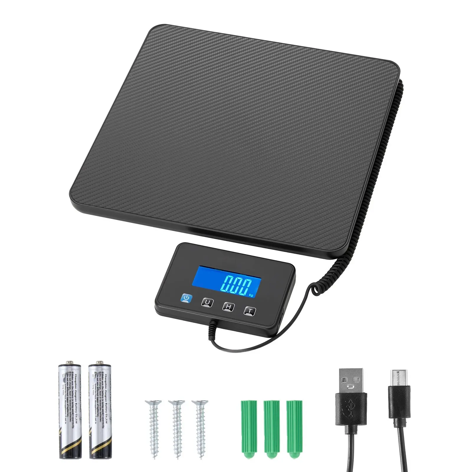 Digital Postal Scale, 0.35 Oz / 3.5 Oz Dual Accuracy, 440 Lbs Commercial Weight Scale With Hold/Tare Function & LCD Display, Suitable For Packages, Postage, Luggage, Battery & Charging Cable Included
