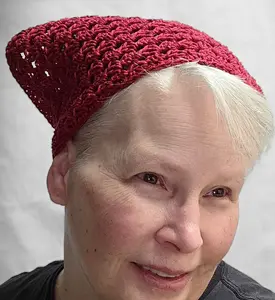 Unisex Red "Melt the ICE-No Kings" Resistance Crochet Bandana - Plain Cotton Triangular Head Scarf, Fashion Clothes Accessory
