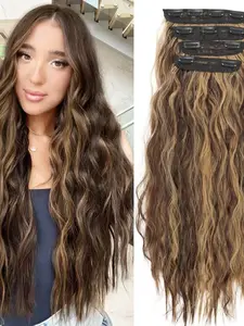 🎁Women’s Invisible Secret Hair Extensions Long Wavy Synthetic Hairpieces Thick Double Weft 4 Secure Clips Quick Length & Volume Upgrade Natural Look Comfortable All-Day Wear Boost Confidence Instantly for Daily Party Use