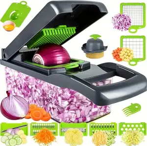 14-in-1 Multifunctional Vegetable Cutter, Food Chopper, Kitchen Accessories, Manual Mandoline Slicer, Onion Peeler, Cooking Tools Utensils