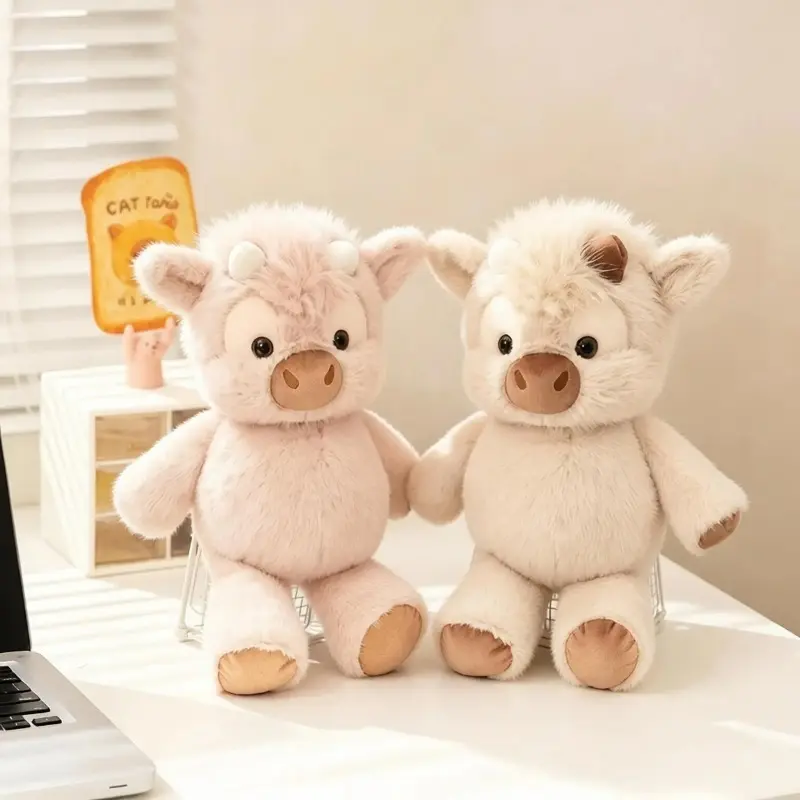 Cute Highland Wool Plush Toy, Running Pig Animal Series Doll,moo moo plushies, &Mother's Day Gift, Adorable Sheep Plaything, Cuddly Stuffed Animal